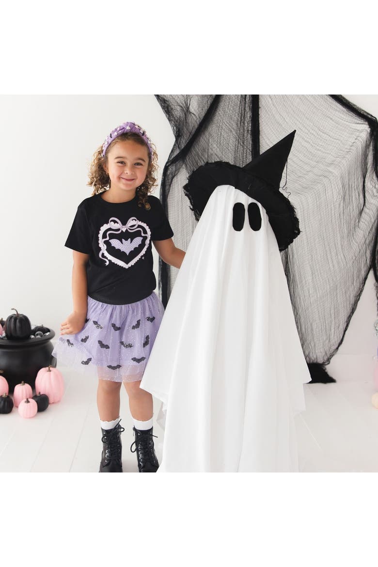 Sequin Bat Halloween Tutu Skirt, Alternate, color, Lavender