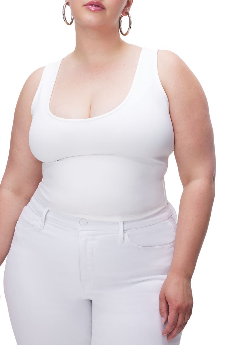 Good American Scuba Scoop Neck Crop Tank, Alternate, color, White001