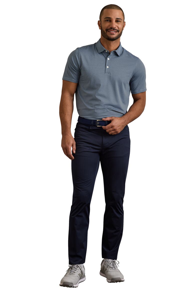 Drive Time Performance Polo, Alternate, color, TRUE NAVY/ ARCTIC BLUE STRIPE