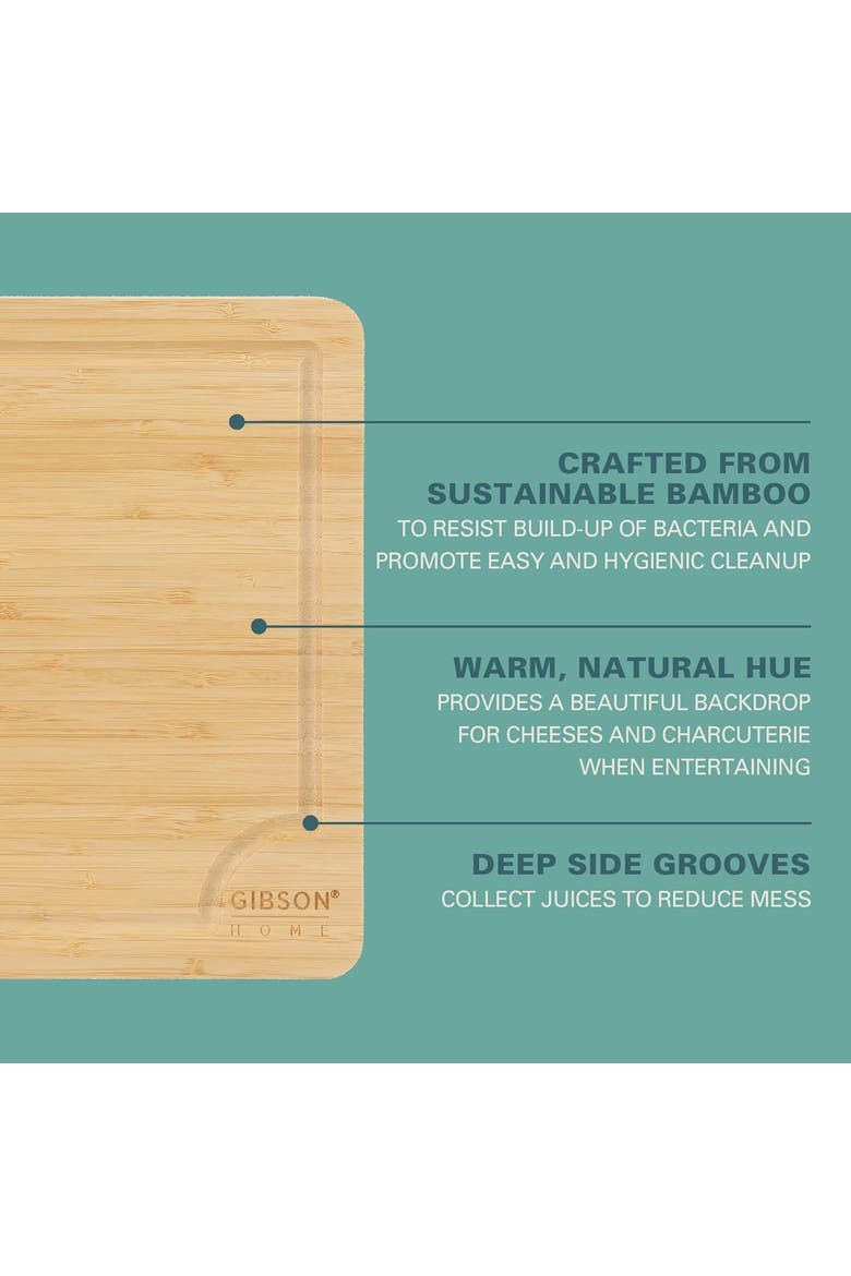 2pc Rectangle Wood Cutting Board Set w/ Juice Grooves, Alternate, color, Brown
