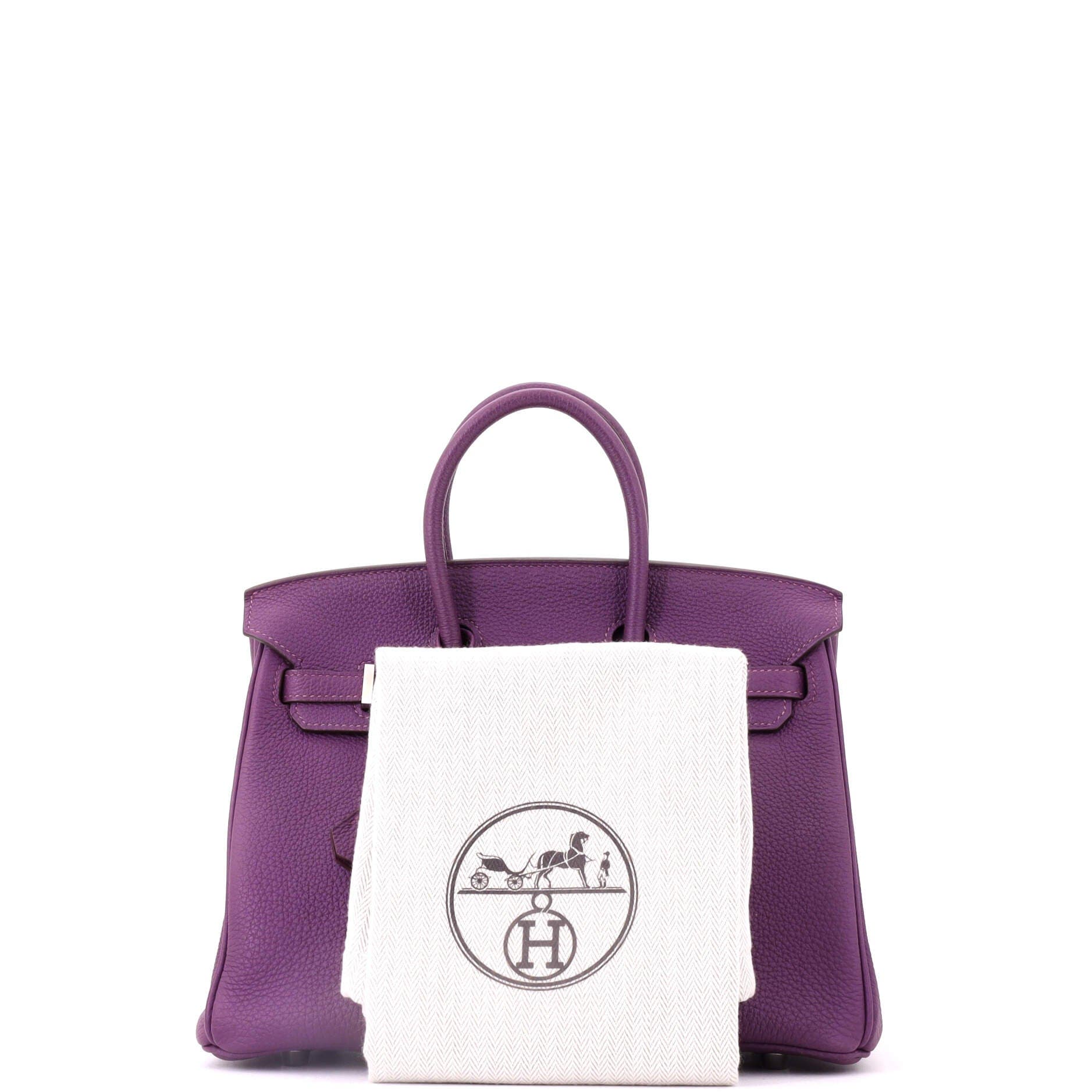 Pre-Owned Hermes Birkin Handbag Purple Togo with Palladium Hardware 25, Alternate, color, Anemone