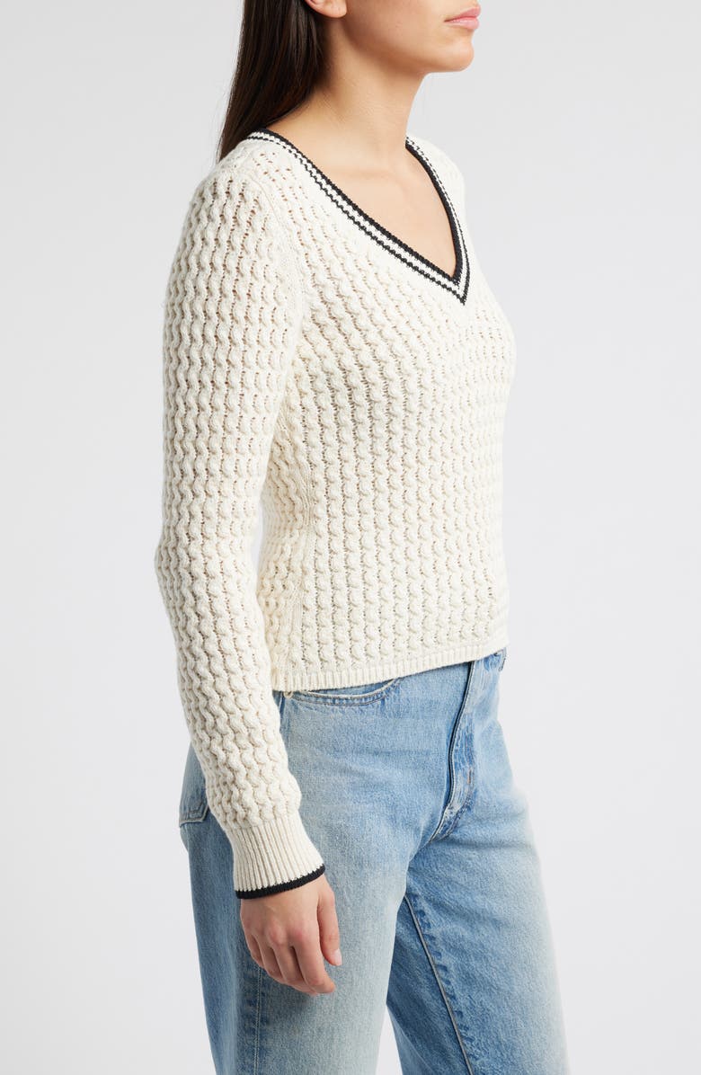 rag & bone Daria Textured Cotton Blend Sweater, Alternate, color, Marsh