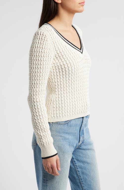 Rag & Bone Daria Textured Cotton Blend Sweater In White