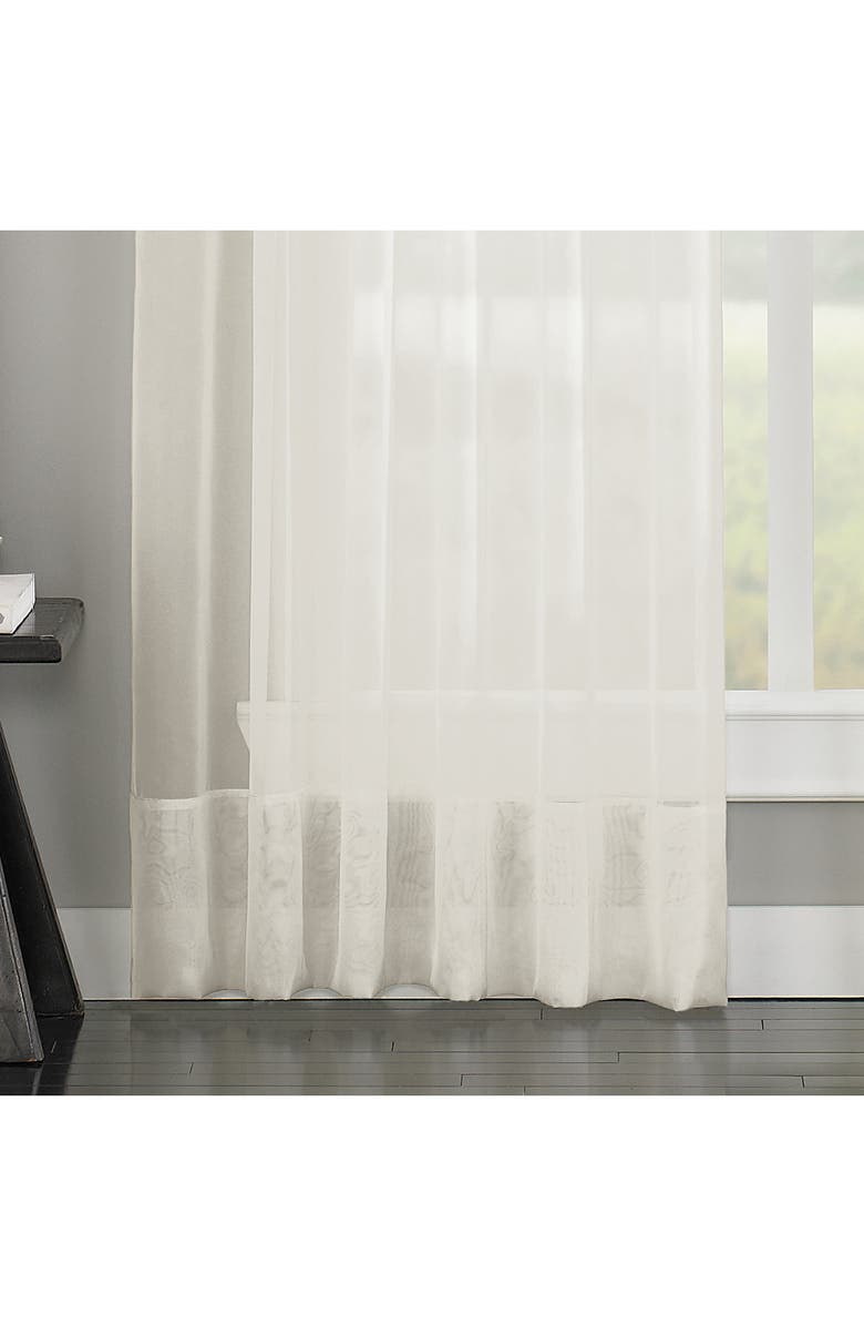 CURTAINWORKS Soho Voile Pinch Pleat 144-Inch Curtain Panel, Alternate, color, 