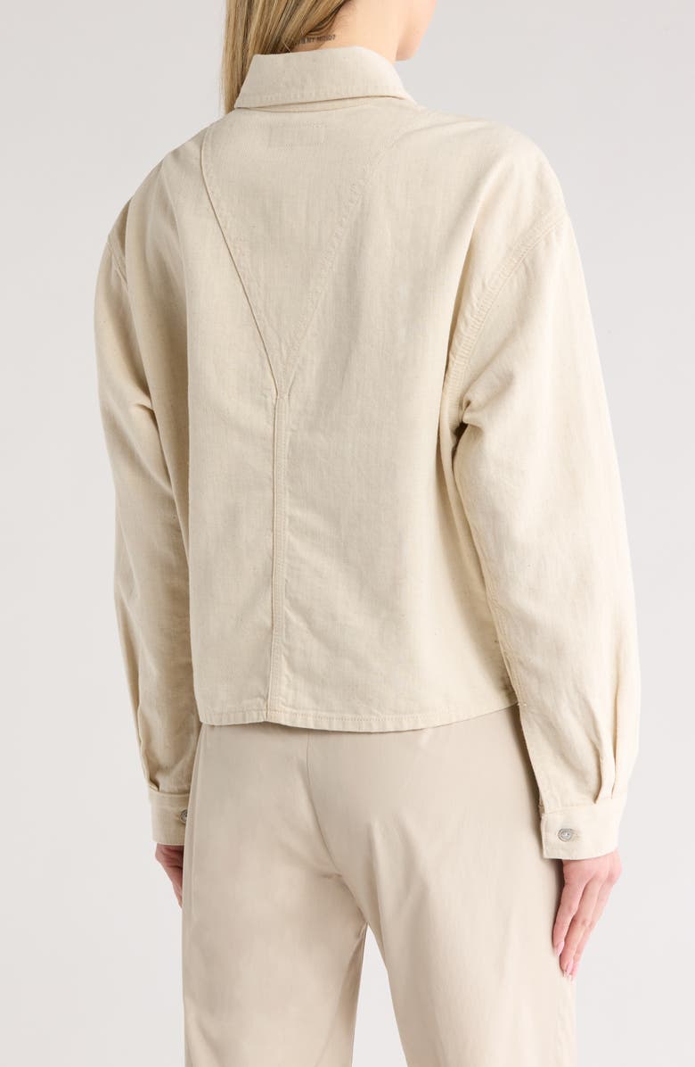 rag & bone Charlie Cropped Shirt, Alternate, color, Ecru