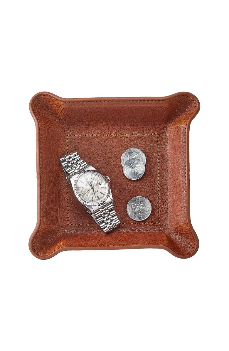 Graphic Image Small Leather Valet Tray, Alternate, color, Cognac