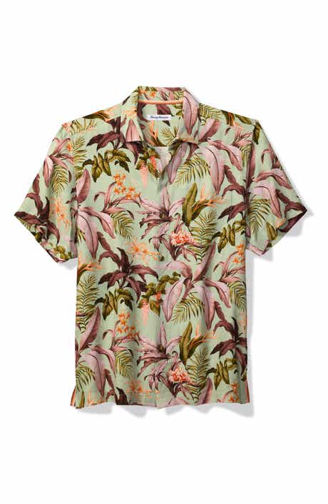 Tommy Bahama Jaded Blooms Short Sleeve Silk Button-Up Shirt