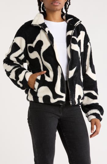 Thread & Supply Printed Faux Shearling Jacket In Multi