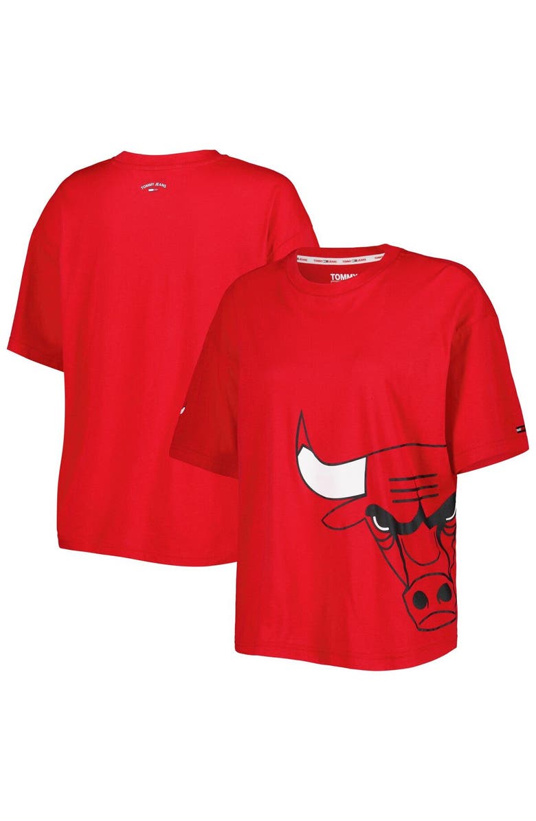 TOMMY JEANS Women's Tommy Jeans Red Chicago Bulls Bianca T-Shirt, Main, color, Red