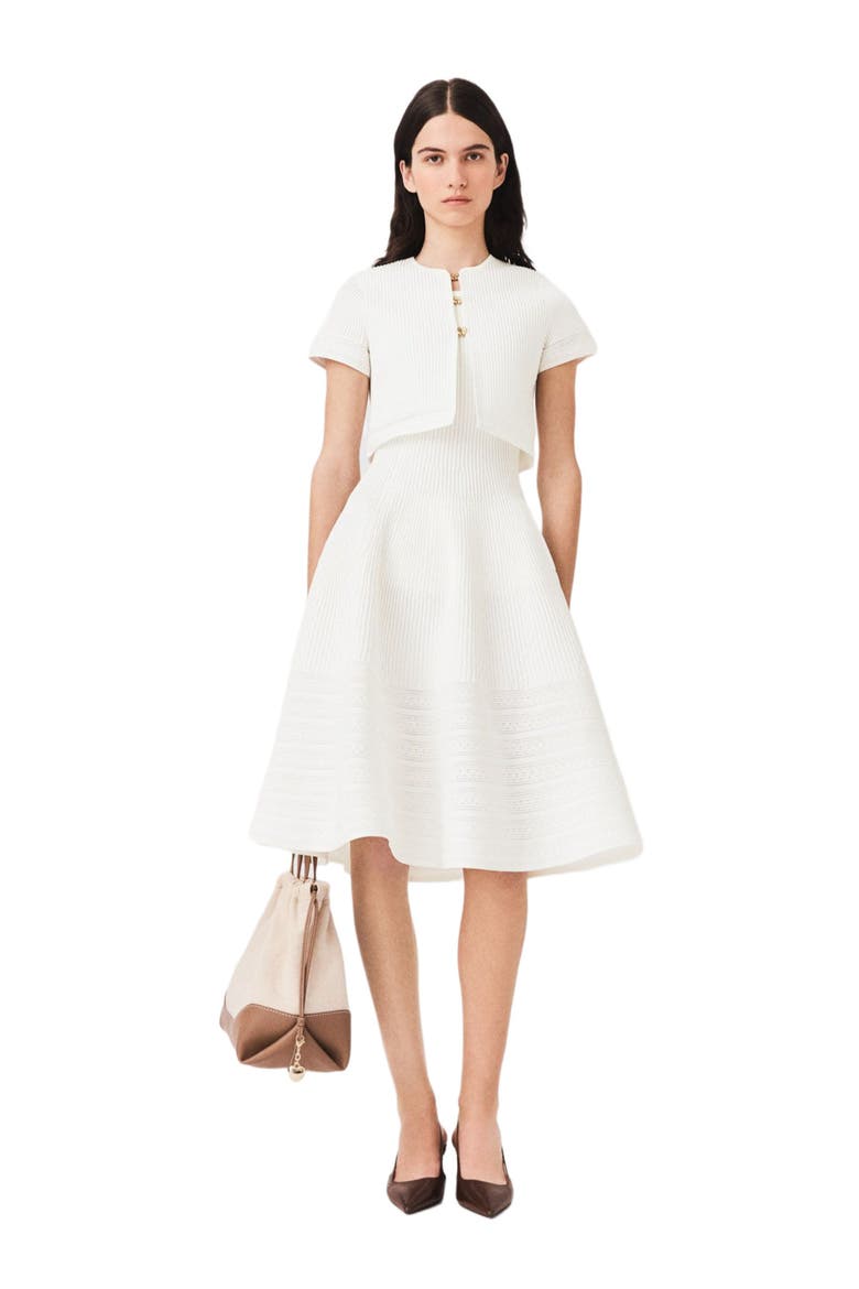 Short-sleeved cardigan, Main, color, White