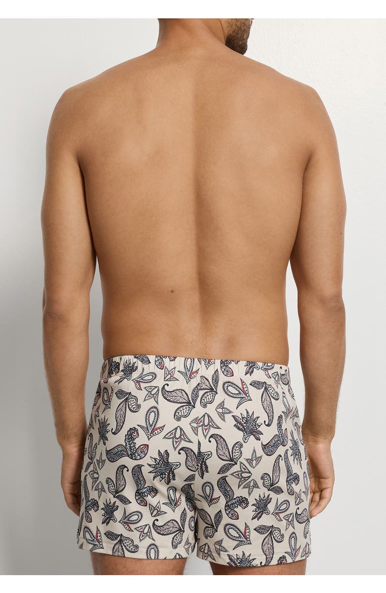 Hanro Fancy Jersey Cotton Knit Boxers, Alternate, color, Maritime Paisley