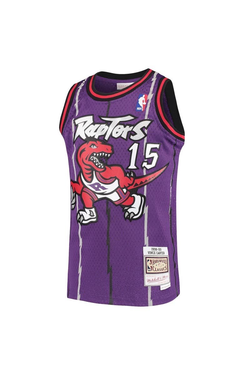 Mitchell & Ness Youth Mitchell & Ness Vince Carter Purple Toronto Raptors 1998/99 Hardwood Classics Swingman Throwback Jersey, Alternate, color, Purple