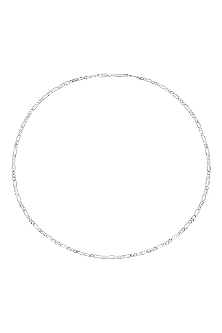 The Layering Figaro Chain Necklace, Main, color, SILVER