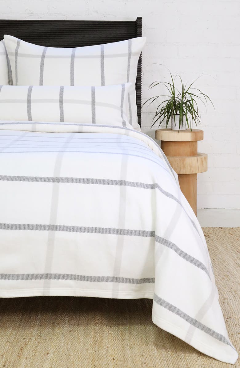 Pom Pom at Home Copenhagen Windowpane Check Cotton Accent Pillow, Alternate, color, White/Grey