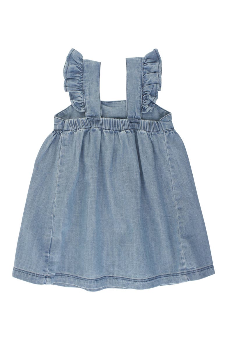 Flutter Sleeve Bow Dress, Alternate, color, DENIM