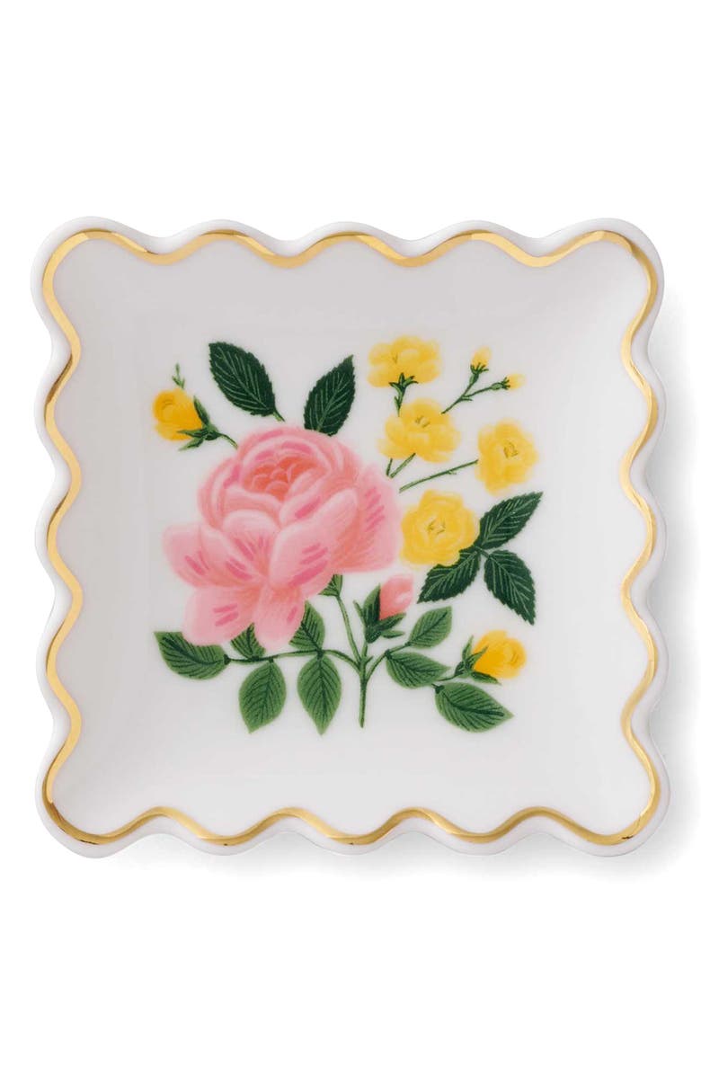 Rifle Paper Co. Roses Porcelain Ring Dish, Main, color,