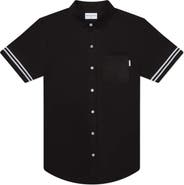 MAVRANS Tailored Fit Black Game Waterproof Short Sleeve Performance Button-Up Shirt