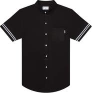 MAVRANS Tailored Fit Black Game Waterproof Short Sleeve Performance Button-Up Shirt