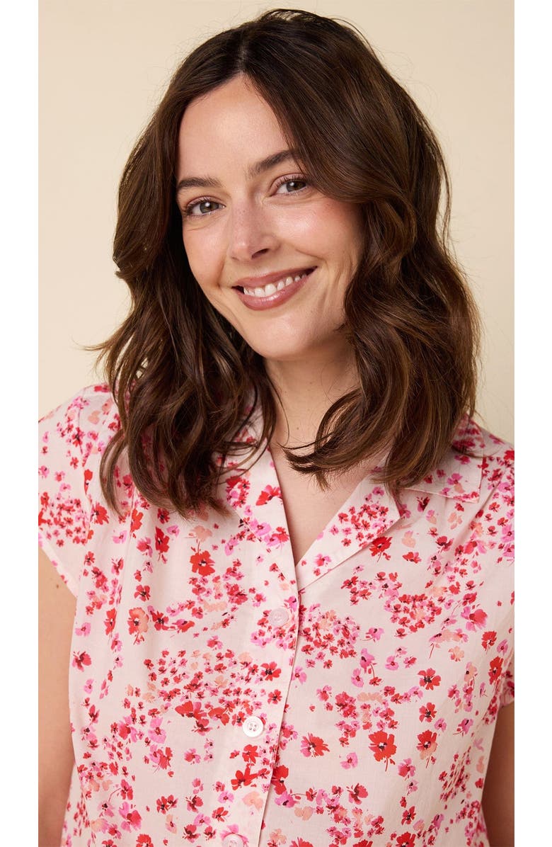 The Cat's Pajamas Lightweight Cropped Pajama Set, Alternate, color, Petite Rosette