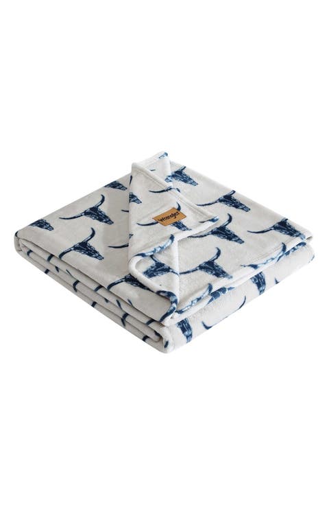 Steer Head Plush Fleece Throw