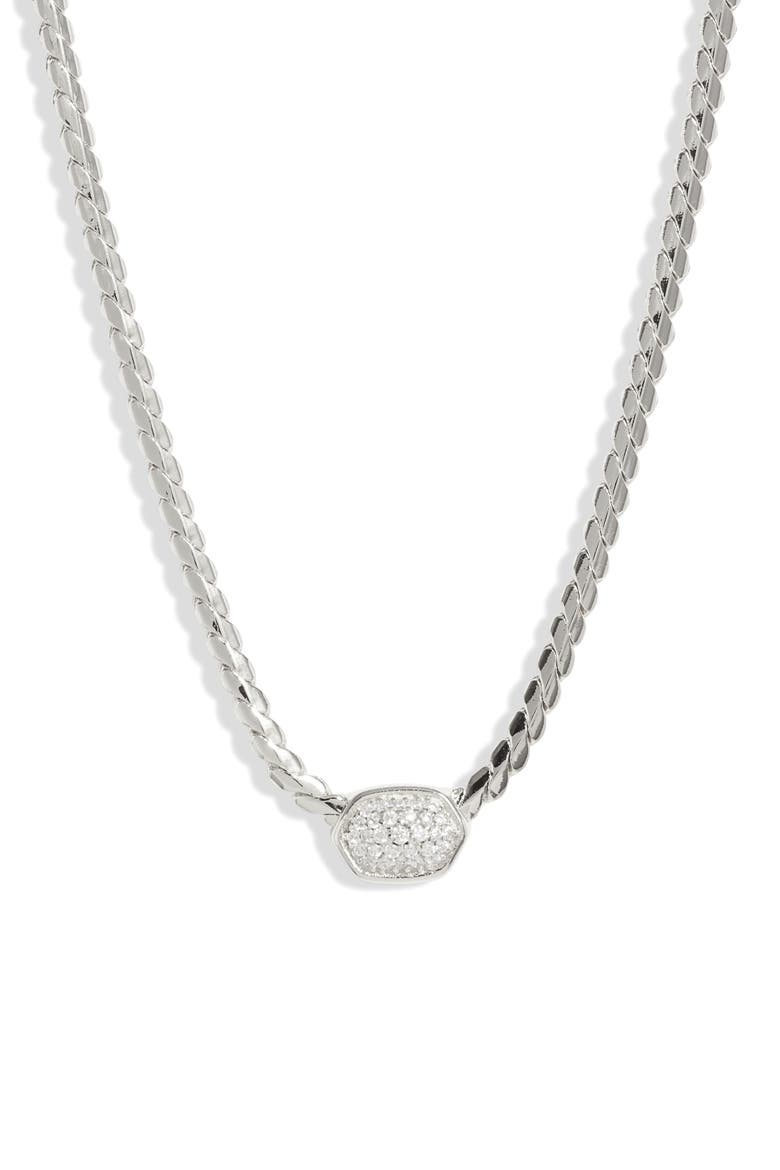 Alanna Crystal Pendant Necklace, Main, color, SILVER WHITE CRYSTAL