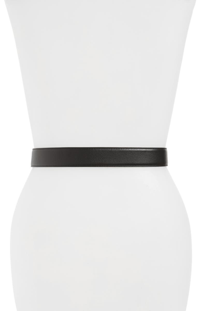 Saint Laurent YSL Logo Leather Belt, Alternate, color, 