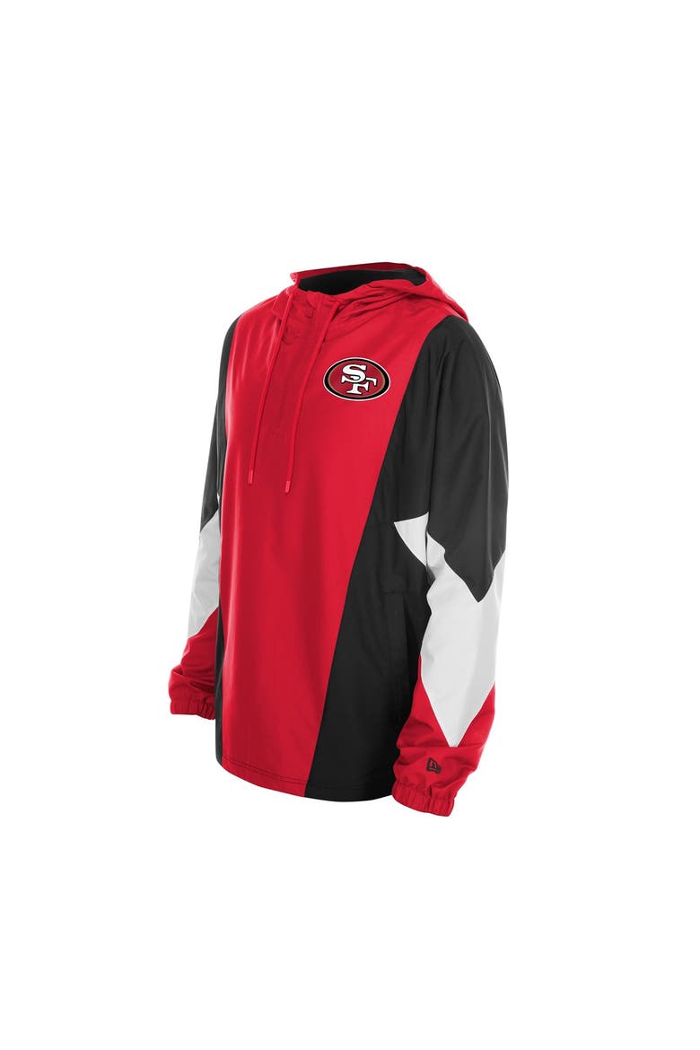 Men's New Era  Scarlet San Francisco 49ers Quarter-Zip Windbreaker Jacket, Alternate, color, Scarlet