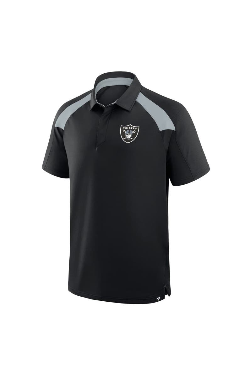 FANATICS Men's Fanatics Black Las Vegas Raiders Back Around Raglan Polo, Alternate, color, 