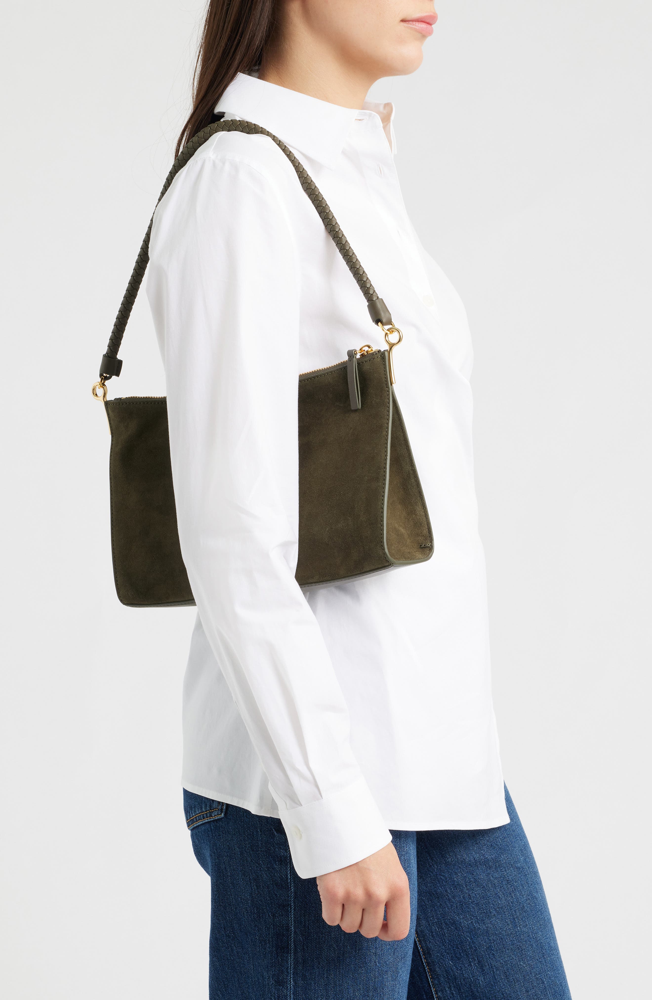 Small Vida Leather Bag, Alternate, color, CYPRESS