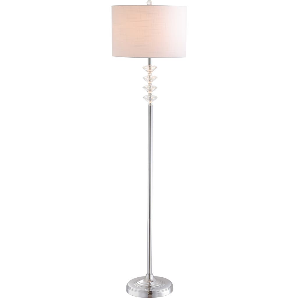 Jonathan Y Mia Crystal/metal Led Floor Lamp In Clear/chrome