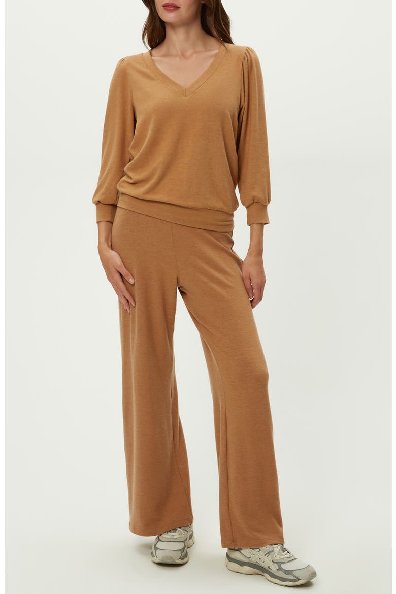 Gabriella V-Neck Top, Alternate, color, CUMIN