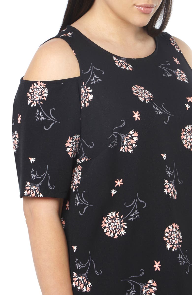 DOROTHY PERKINS Floral Cold Shoulder Shift Dress, Alternate, color,