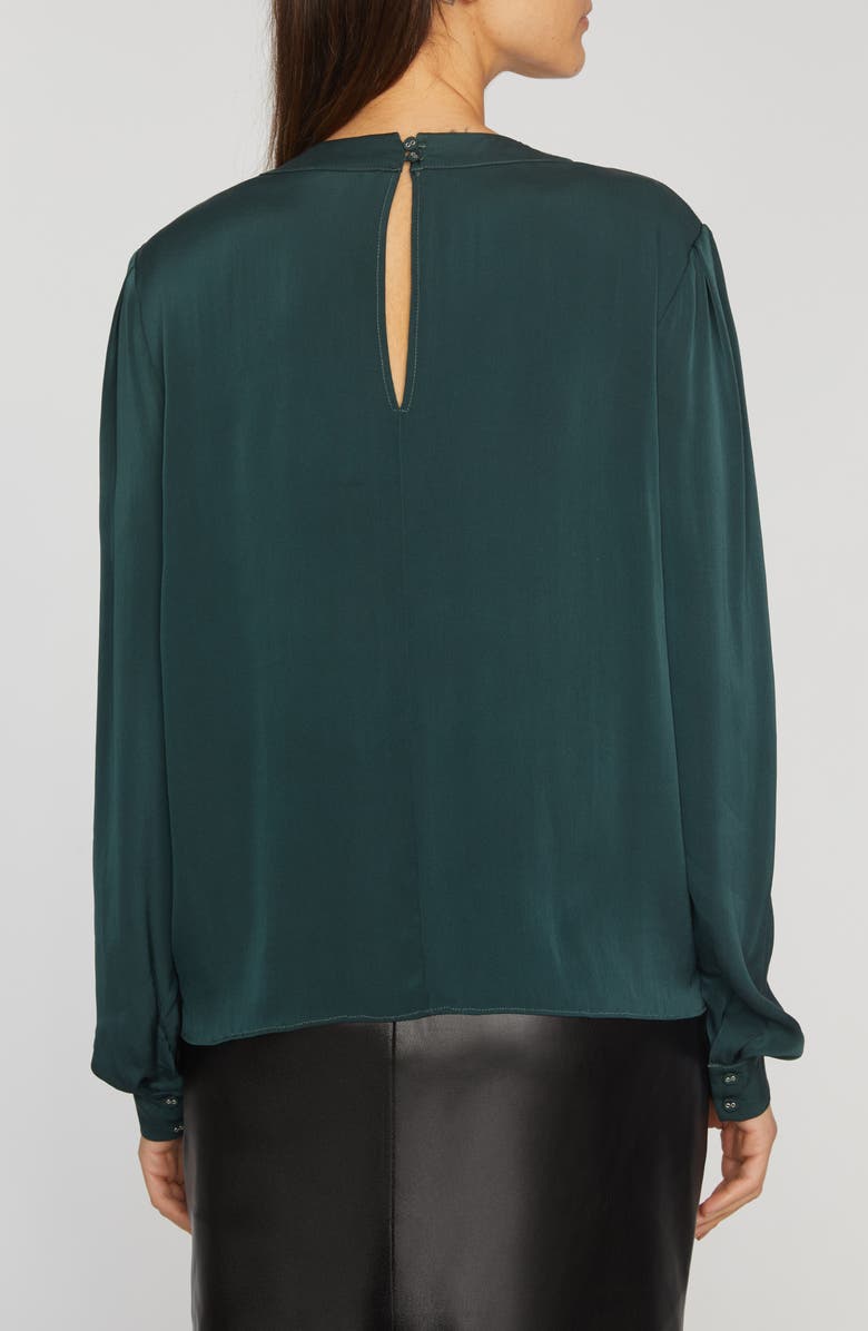 Elie Tahari The Bethany Stretch Silk Blouse, Alternate, color, Juniper