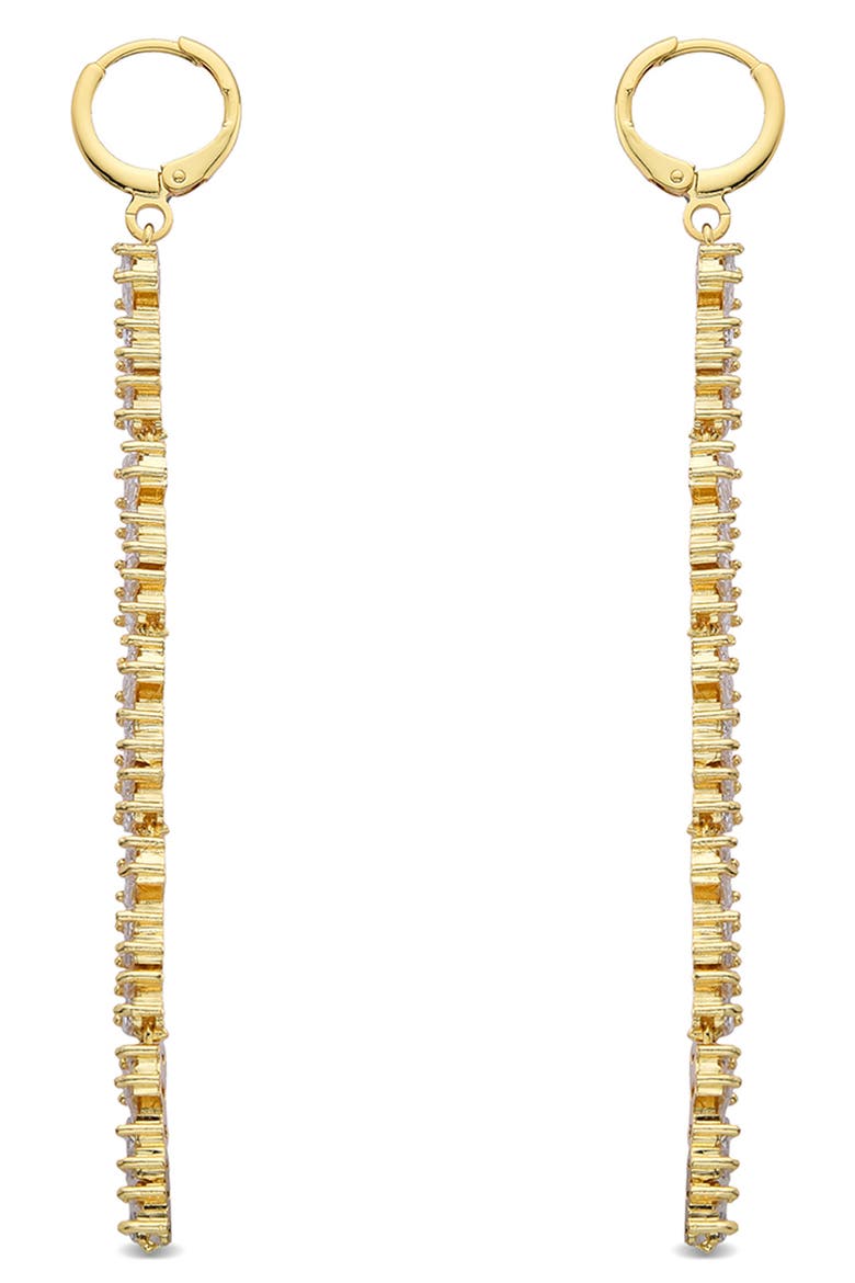 Clara CZ Linear Drop Earrings, Alternate, color, GOLD