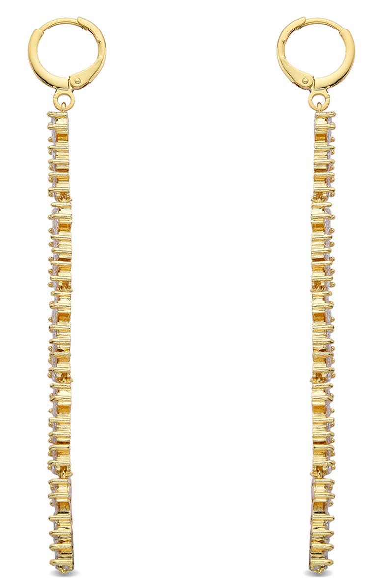 EYE CANDY LOS ANGELES Clara CZ Linear Drop Earrings, Alternate, color, Gold