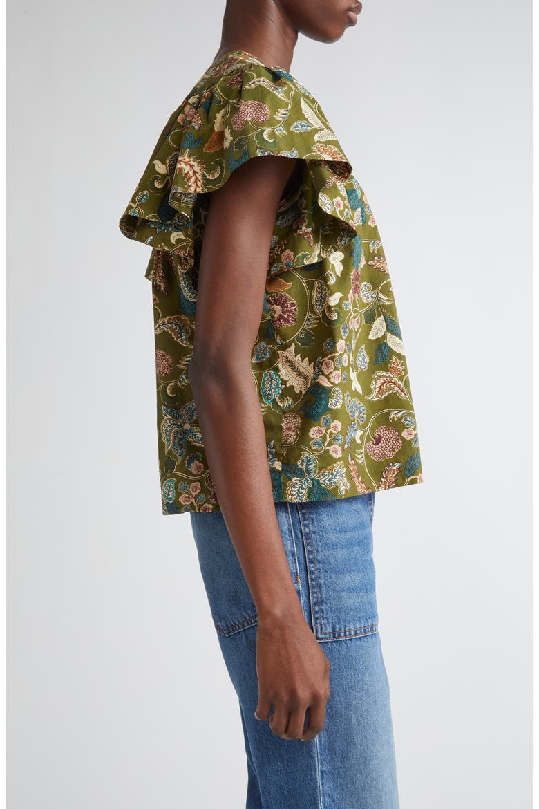 Perline Flutter Sleeve Top, Alternate, color, LICHEN