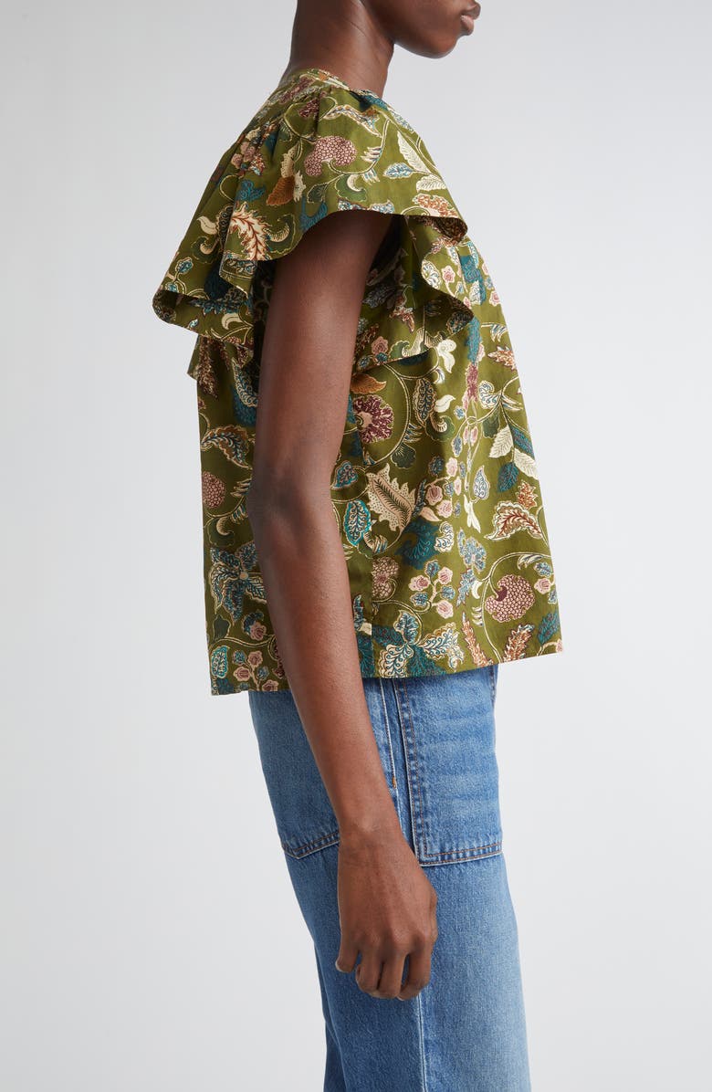 Ulla Johnson Perline Flutter Sleeve Top, Alternate, color, Lichen