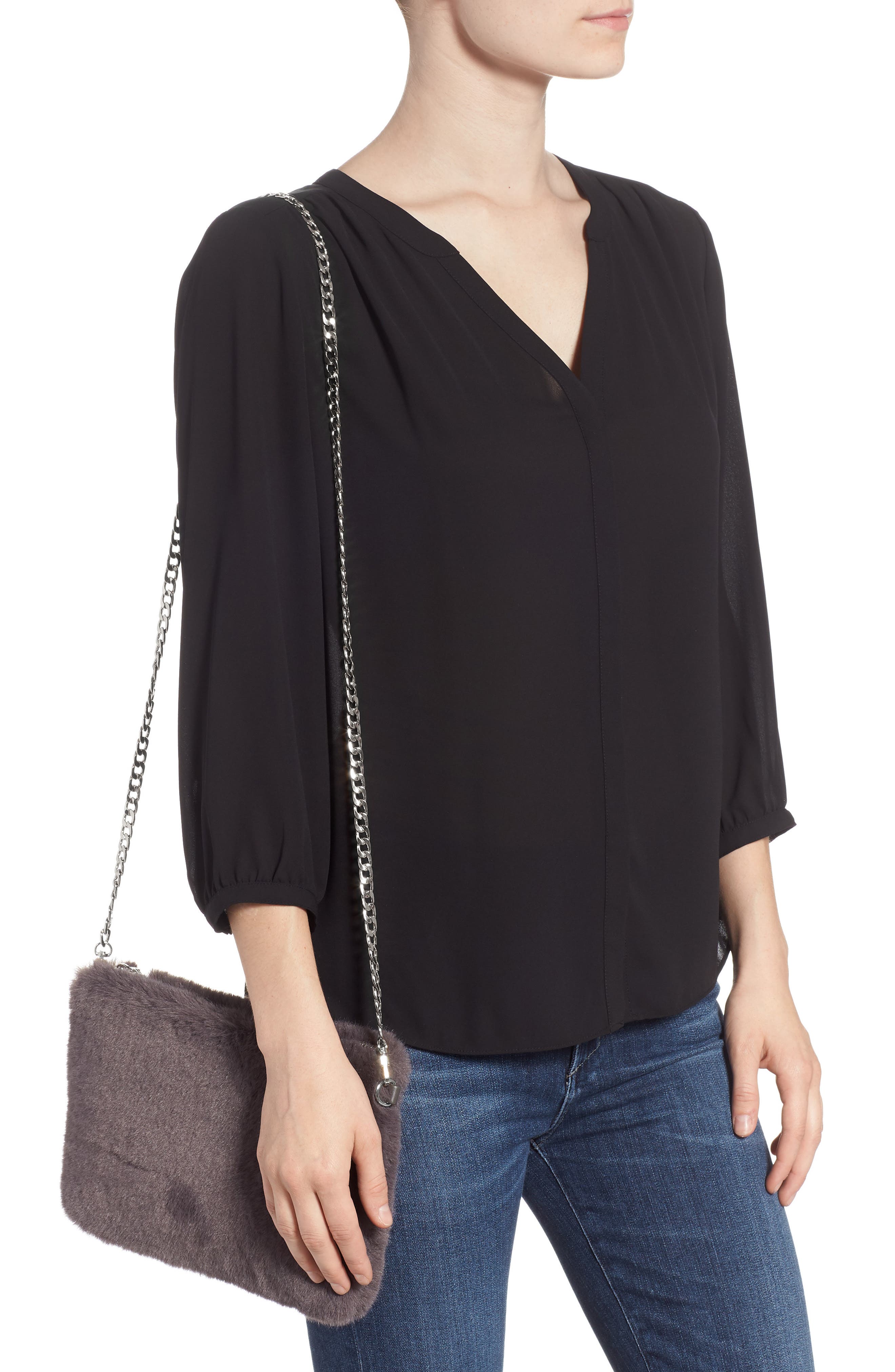 Chelsea28 Astley Faux Fur Convertible Clutch, Alternate, color, 