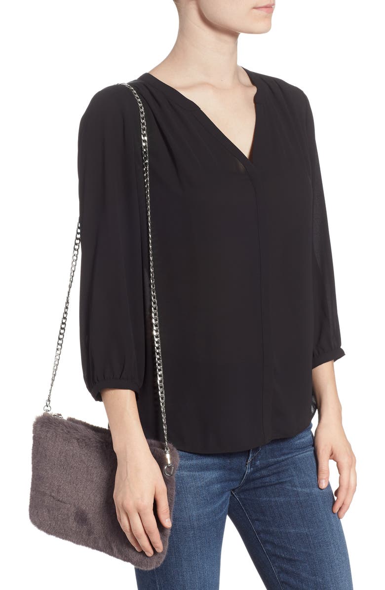 Chelsea28 Astley Faux Fur Convertible Clutch, Alternate, color,