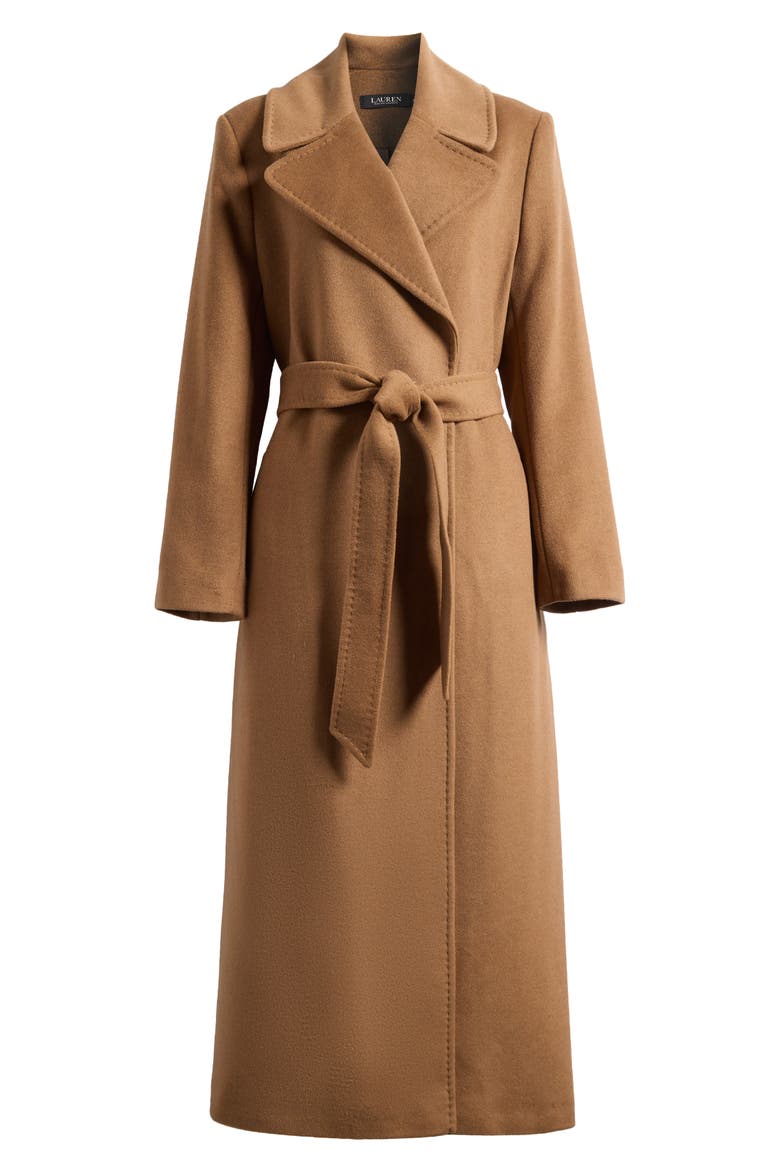 Belted Wool Blend Wrap Coat, Alternate, color, NEW VICUNA
