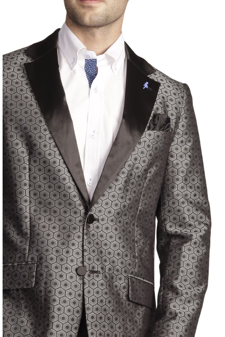 Geo Jacquard Dinner Jacket, Alternate, color, SILVER