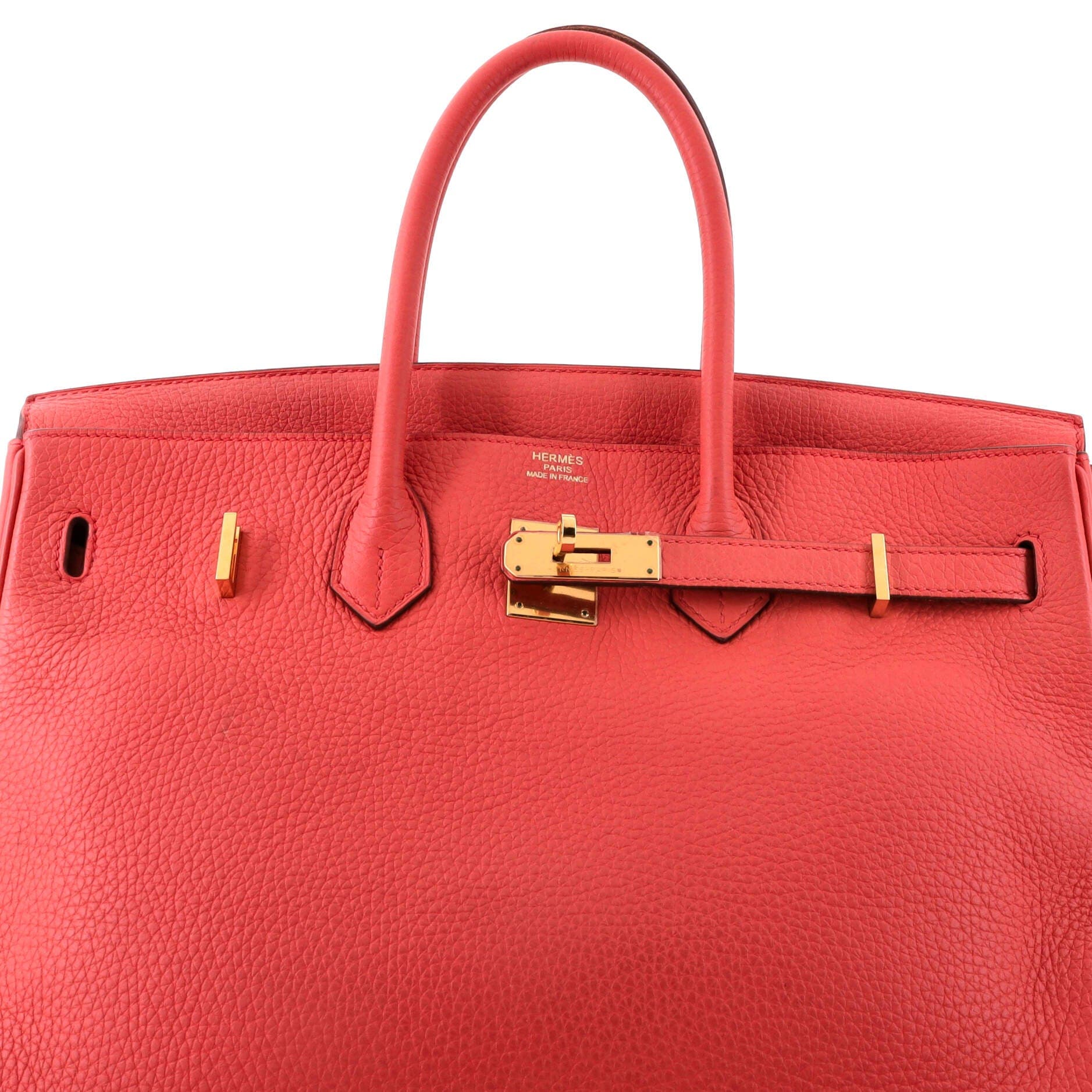 Birkin Handbag Pink Clemence with Gold Hardware 35, Alternate, color, Red