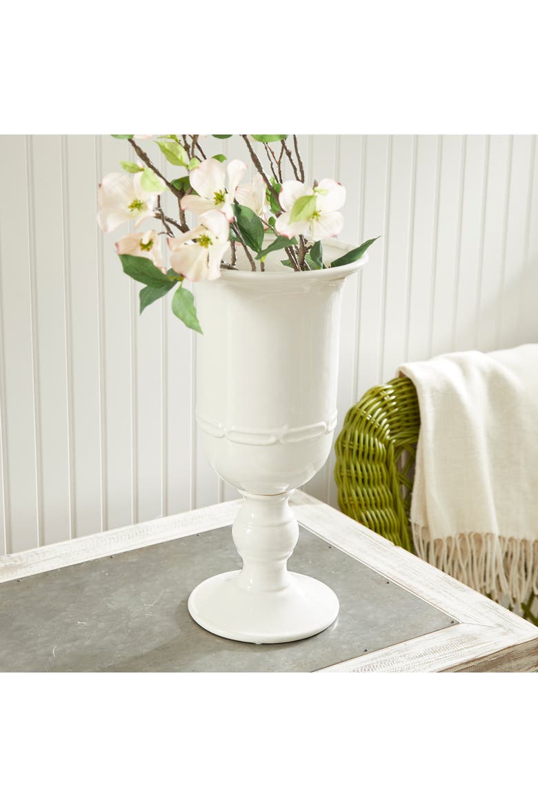 Mirabelle Petite Pedestal Urn, Alternate, color, White