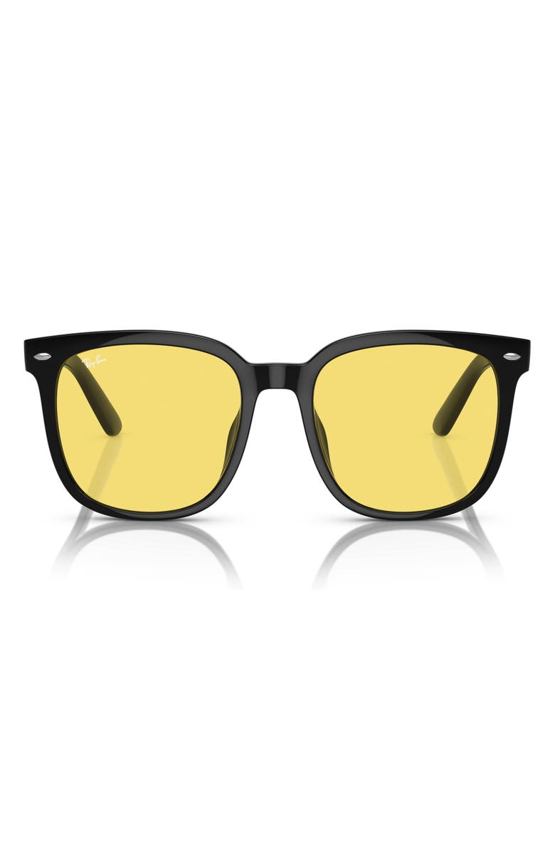 Ray-Ban 57mm Square Sunglasses, Main, color, Black / Yellow