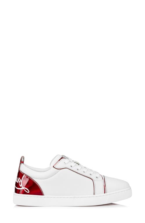 Christian Louboutin Fun Vieira Printed Pvc-trimmed Perforated Leather Sneakers