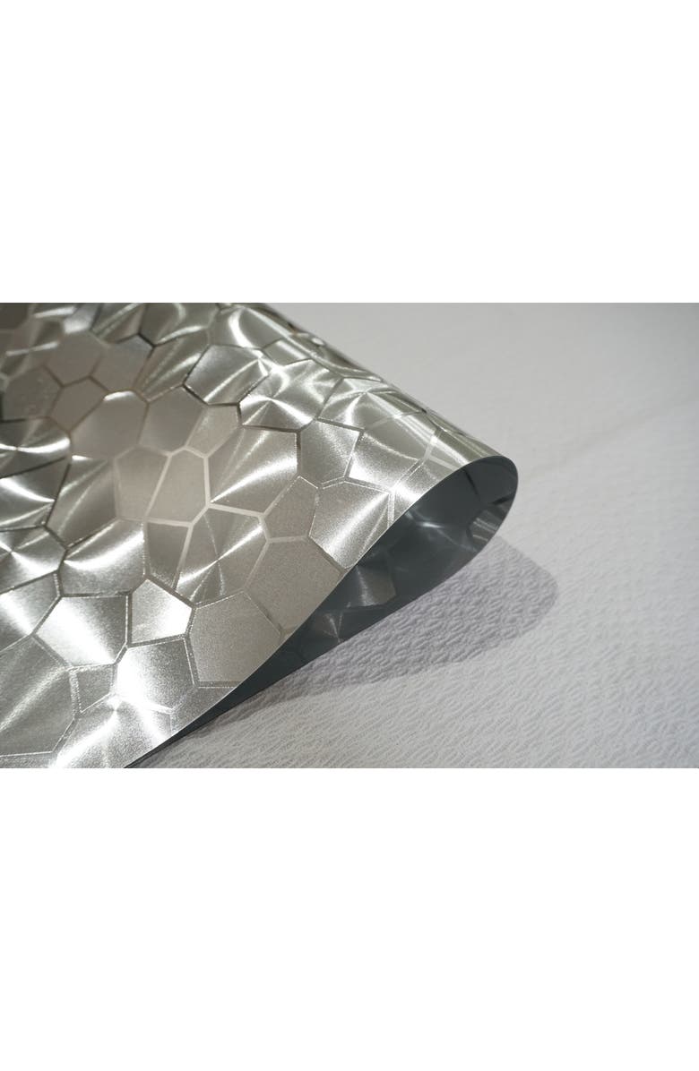 DAINTY HOME Mirrored Set of 8 Placemats, Alternate, color, Silver