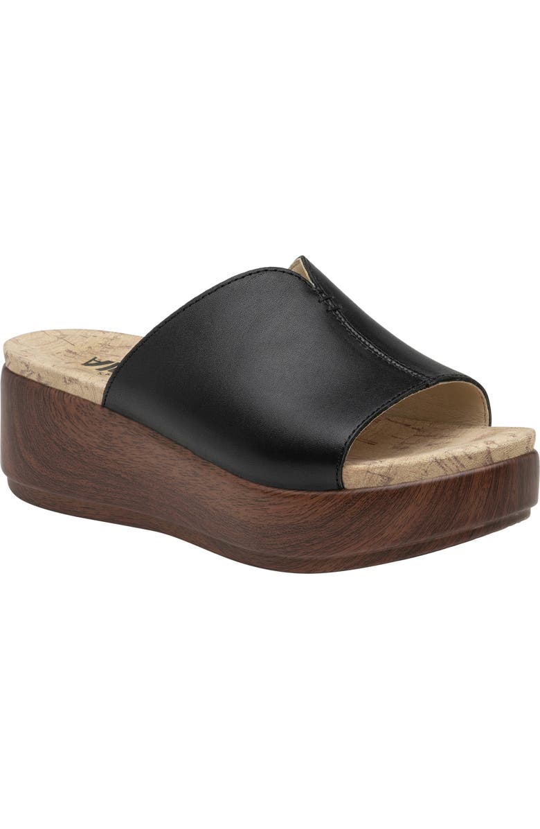 Alegria by PG Lite Triniti Platform Wedge Slide Sandal, Main, color, Black Butter