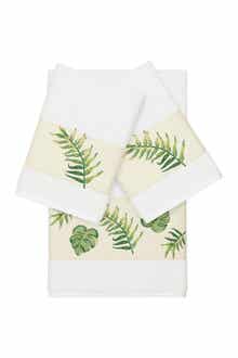 Linum Home Textiles Zoe 3-Piece Embellished Towel - White
