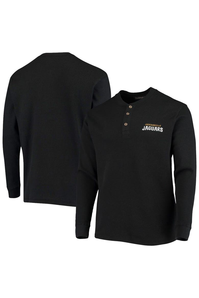 Men's Dunbrooke Black Jacksonville Jaguars Logo Maverick Thermal Henley Long Sleeve T-Shirt, Alternate, color, Black