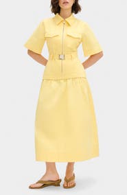 ALIGNE Pearl Short Sleeve Organic Cotton Midi Dress